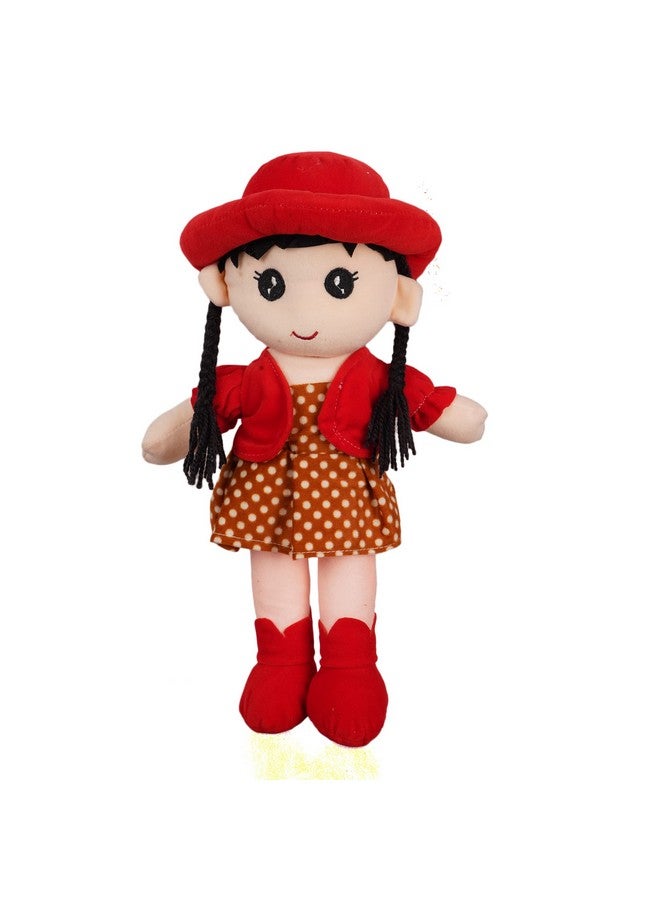 HELLO BABY Polyester Super Soft Stuffed Cap Doll for Baby Girls, Washable Cuddly Soft Plush Toy, Helps to Learn Role Play, Safe Toy for Kids - Red Color 40Cm - Image 1