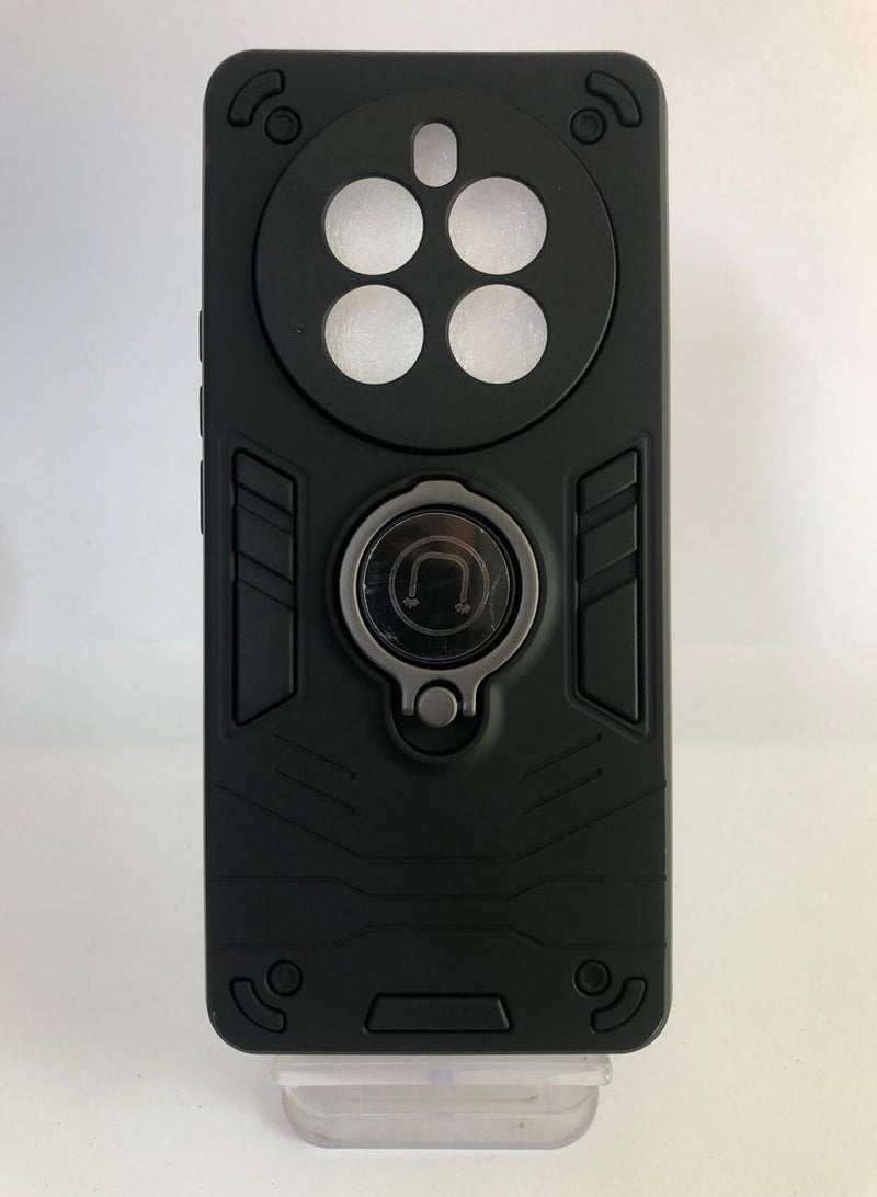 GOLDEN MASK For Realme 12 Plus Armored Window Bracket Camera Shield Cover Camera Lend Protection With Ringe (Black) - Image 1