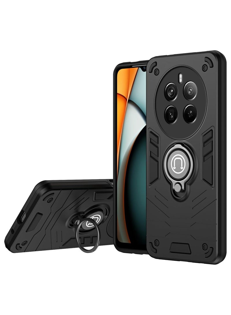 GOLDEN MASK For Realme 12 Plus Armored Window Bracket Camera Shield Cover Camera Lend Protection With Ringe (Black) - Image 2