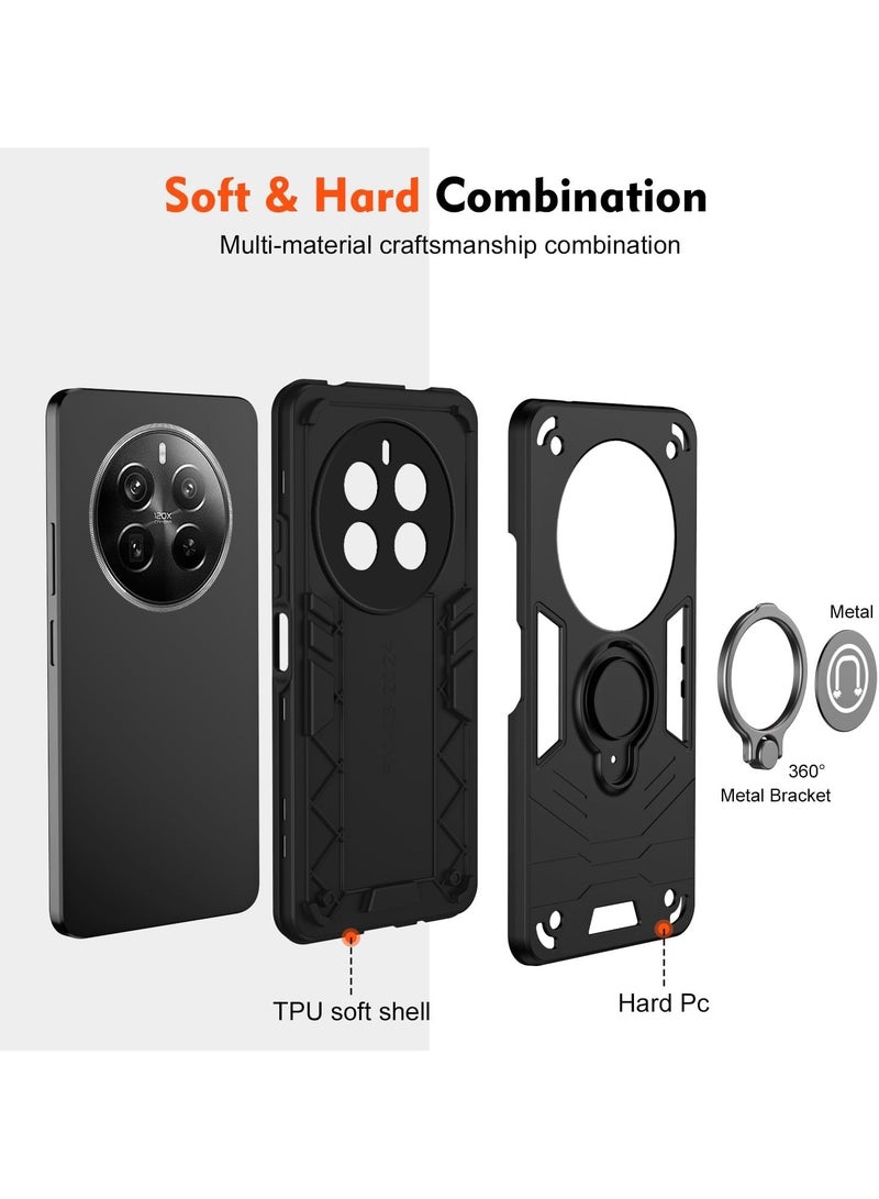 GOLDEN MASK For Realme 12 Plus Armored Window Bracket Camera Shield Cover Camera Lend Protection With Ringe (Black) - Image 4