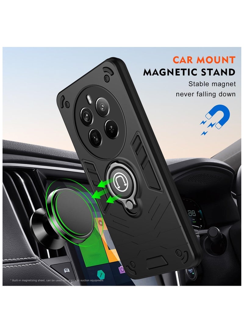 GOLDEN MASK For Realme 12 Plus Armored Window Bracket Camera Shield Cover Camera Lend Protection With Ringe (Black) - Image 5