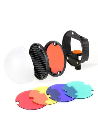 Speedlite Flash Light Modifier Accessories Kit with Magnetic Universal Mount Adapter + Diffuser Ball + Honeycombs Grid Reflector + 4pcs Color Gel Filters - pzsku/Z606131AEC7315E1A501CZ/45/_/1697193921/9c7612c4-0576-44b1-b9bc-548e40c343d2