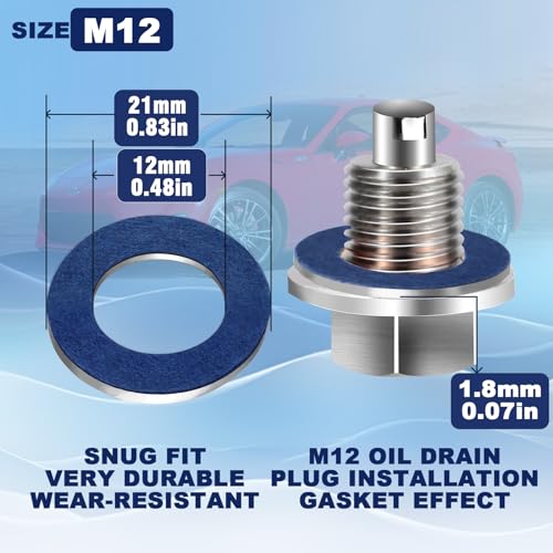 DCWecher 25-PCS 90430-12031 M12 Oil Drain Plug Gasket Washer Crush Seal - Premium Aluminum Crush Washer, Replaces OEM 90430-12031 for Toyota/Lexus/Scion Oil Pan Drain Plug Gasket - Image 4