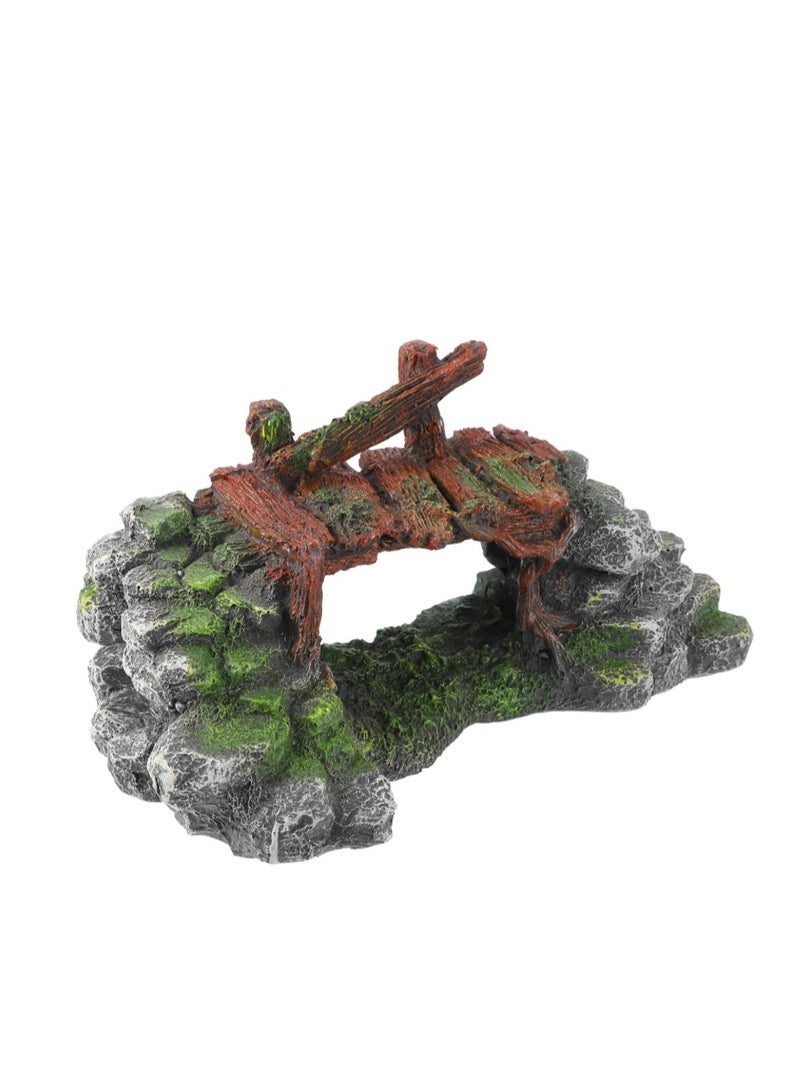 OASIS-TH Aquarium Ornament -  Arch Bridge Decoration Fish Tank Decoration Poly Resin Bridge Landscape Decor Fish Tank - Image 1