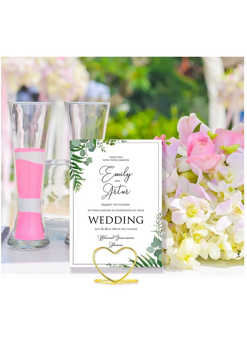 SYOSI Table Number Holder Heart Shaped Position Card Holder Steel Table Number Holder Wedding Seating Label Holder for Wedding Graduation Photo Memo Birthday Bridal Party - Image 2