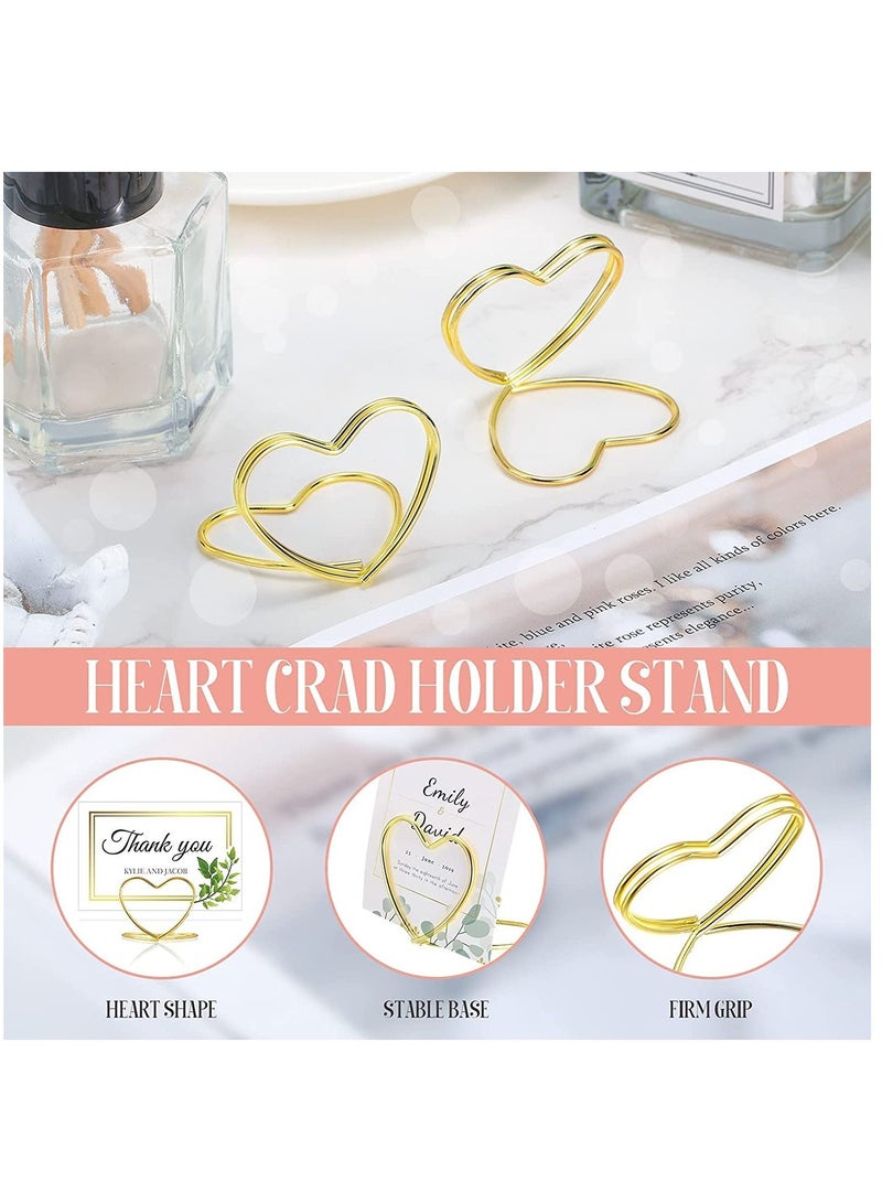 SYOSI Table Number Holder Heart Shaped Position Card Holder Steel Table Number Holder Wedding Seating Label Holder for Wedding Graduation Photo Memo Birthday Bridal Party - Image 3