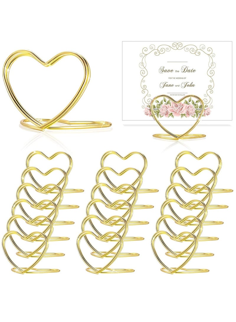 SYOSI Table Number Holder Heart Shaped Position Card Holder Steel Table Number Holder Wedding Seating Label Holder for Wedding Graduation Photo Memo Birthday Bridal Party - Image 1