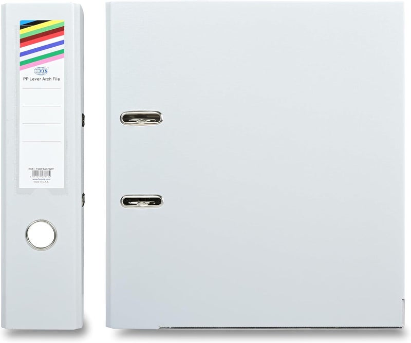 FIS PP Box File, A4 Size, 8cm Spine, Grey Color - Image 2