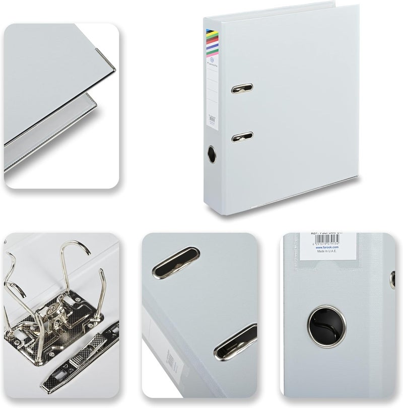 FIS PP Box File, A4 Size, 8cm Spine, Grey Color - Image 5