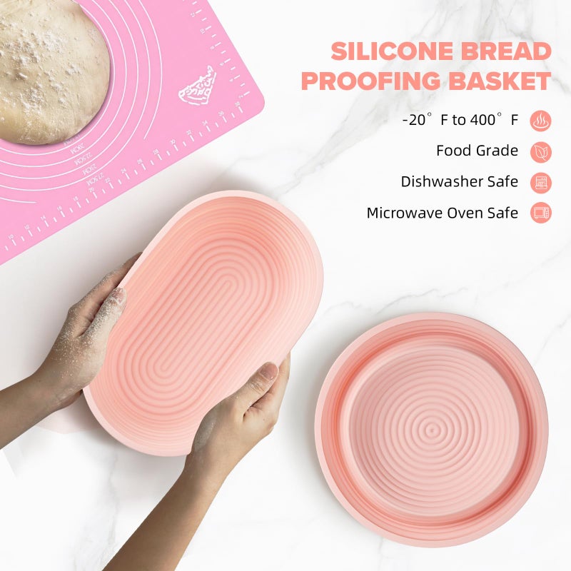 RYTOXILO Sourdough Starter Kit, 15 Pcs Sour Dough Bread Baking Supplies for Beginners with 24 Oz Glass Starter Jar, Complete Bread Making Set with Silicone Banneton Proofing Basket, Baking Accessory - Image 3