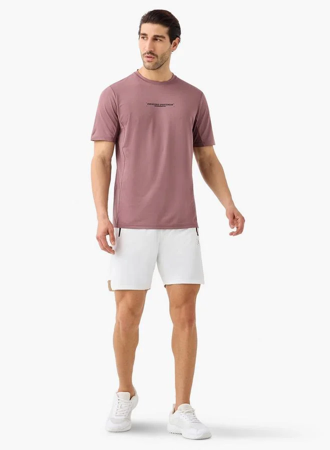 ADOT by Splash Textured Crew Neck T-shirt with Short Sleeves