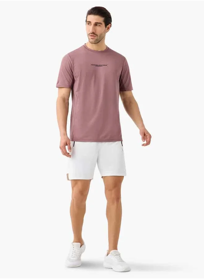 ADOT Textured Crew Neck T-shirt with Short Sleeves