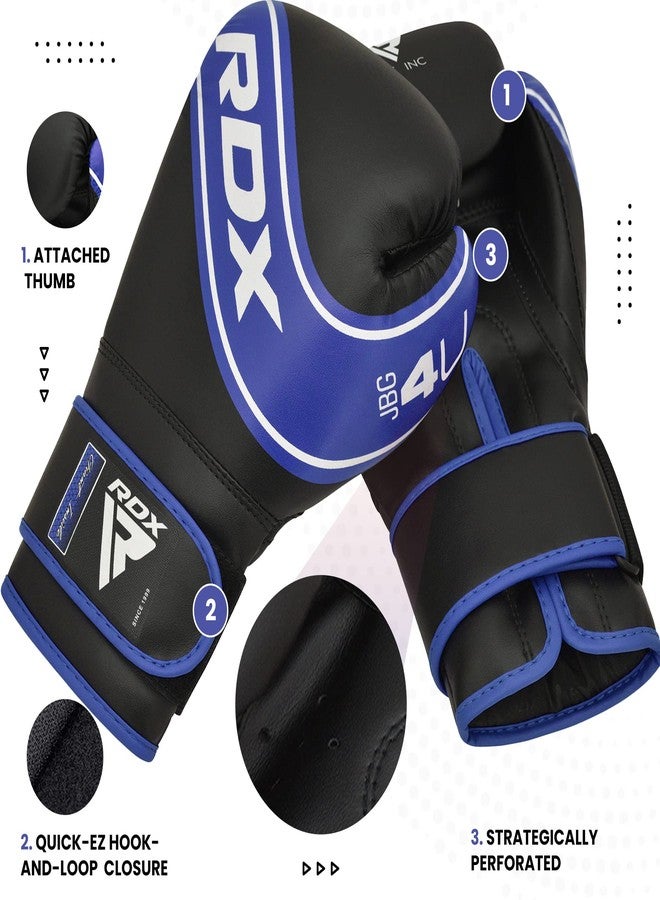 RDX Kids Boxing Gloves, 6oz 4oz Junior Training Mitts, Maya Hide Leather Ventilated Palm, Muay Thai Sparring MMA Kickboxing, Punch Bag Speed Ball Focus Pads Punching Workout, Youth Games Fun - Image 2