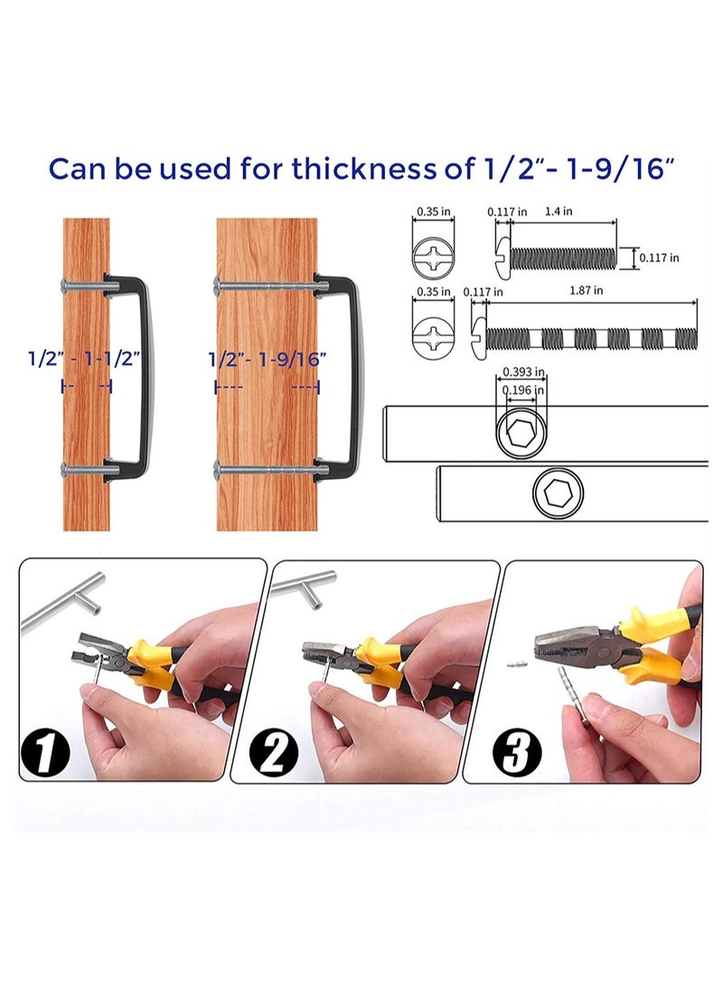SYOSI Cabinet Handles 2 Pack Solid Kitchen Matte Pulls Drawer Hardware for Cabinets Cupboard Black - Image 5
