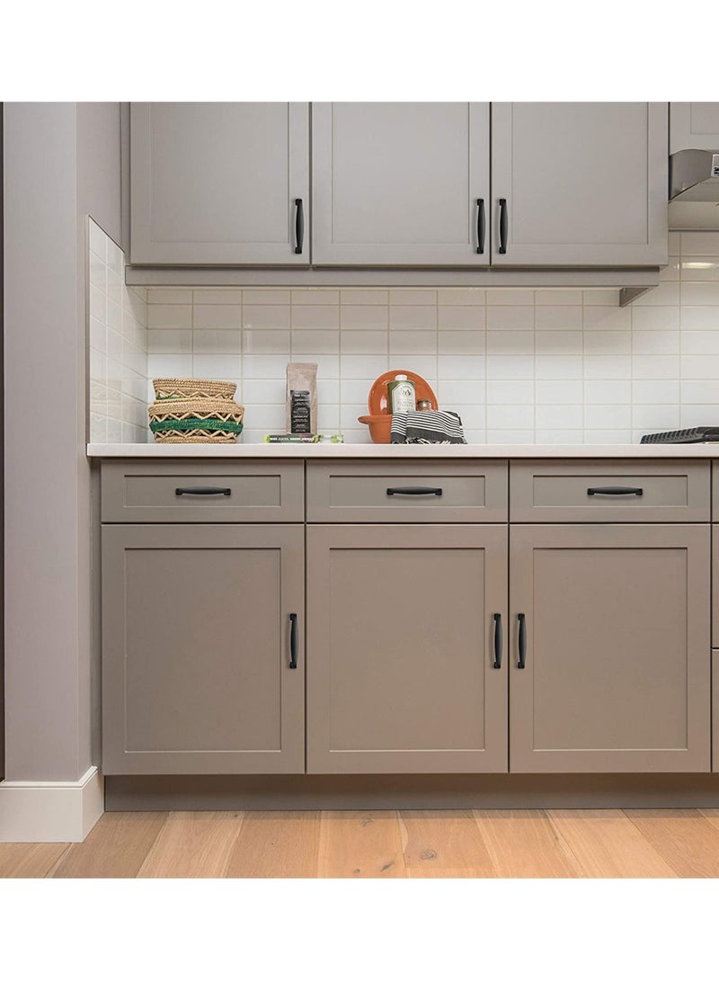 SYOSI Cabinet Handles 2 Pack Solid Kitchen Matte Pulls Drawer Hardware for Cabinets Cupboard Black - Image 3