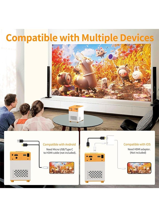 كيلا جهاز العرض  بروجيكتور صغير محمول 1080ب كامل 10000 لومن - مشغل فيديو داخلي/خارجي لسينما منزلية، متوافق مع تلفزيون ستيك و HDMI و USB والهواتف والكمبيوتر وأجهزة الألعاب - Image 4