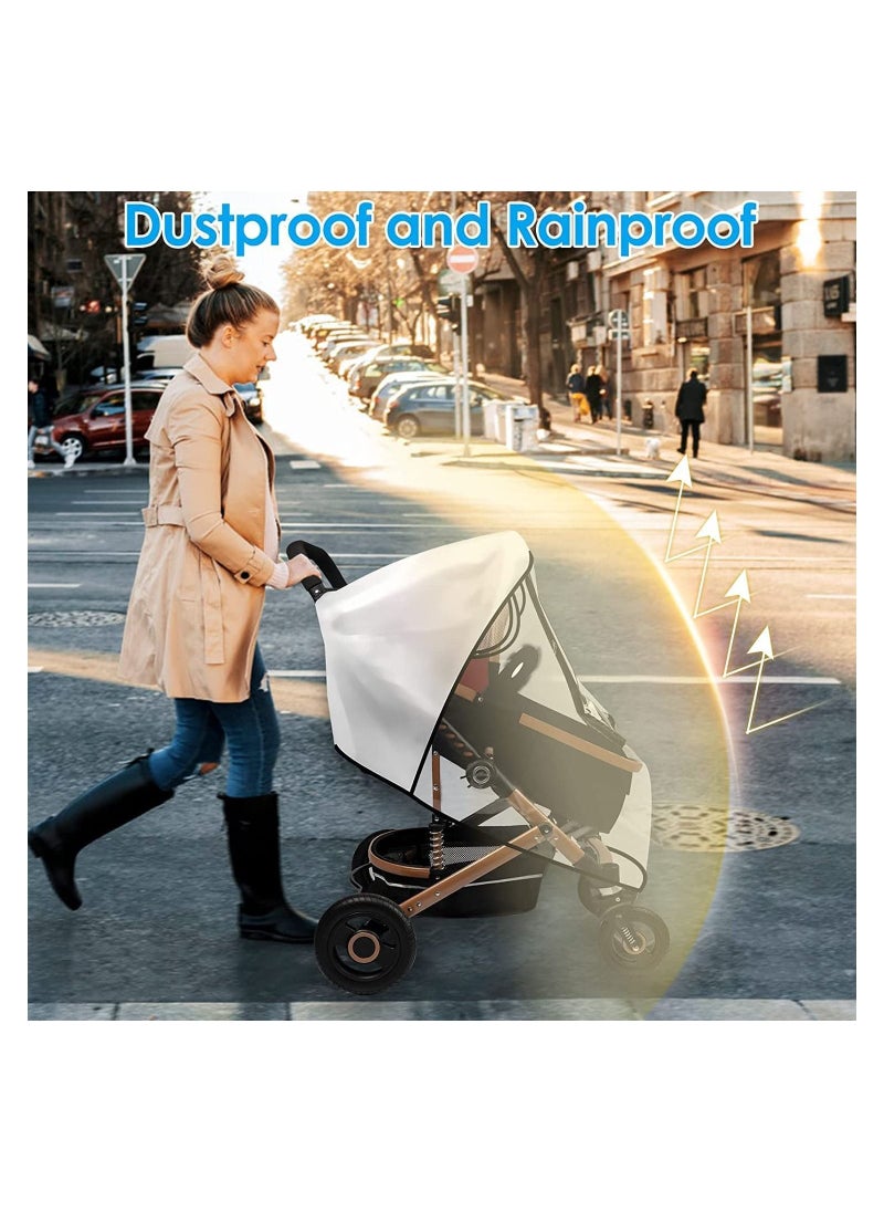 SYOSI Universal Rain Cover for Pushchair Stroller Buggy Pram Transparent Pushchair Rain Cover with Zip Rain Cover for Pram Baby Travel Weather Shield Fit Most Strollers  - Image 4
