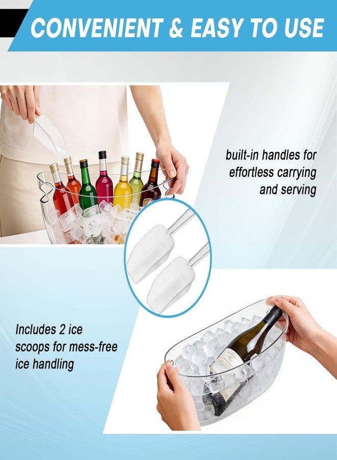 MYFULLY Ice Buckets for Parties 2-Pack, Clear PET 5L Beverage Tub with Ice Scoops, Large Ice Bucket for Wine, Champagne, Beer, Cocktails, Mimosa Bar Supplies - Image 4