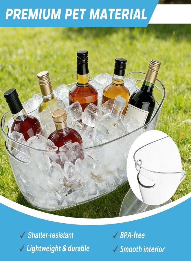 MYFULLY Ice Buckets for Parties 2-Pack, Clear PET 5L Beverage Tub with Ice Scoops, Large Ice Bucket for Wine, Champagne, Beer, Cocktails, Mimosa Bar Supplies - Image 3