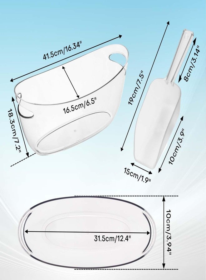 MYFULLY Ice Buckets for Parties 2-Pack, Clear PET 5L Beverage Tub with Ice Scoops, Large Ice Bucket for Wine, Champagne, Beer, Cocktails, Mimosa Bar Supplies - Image 2