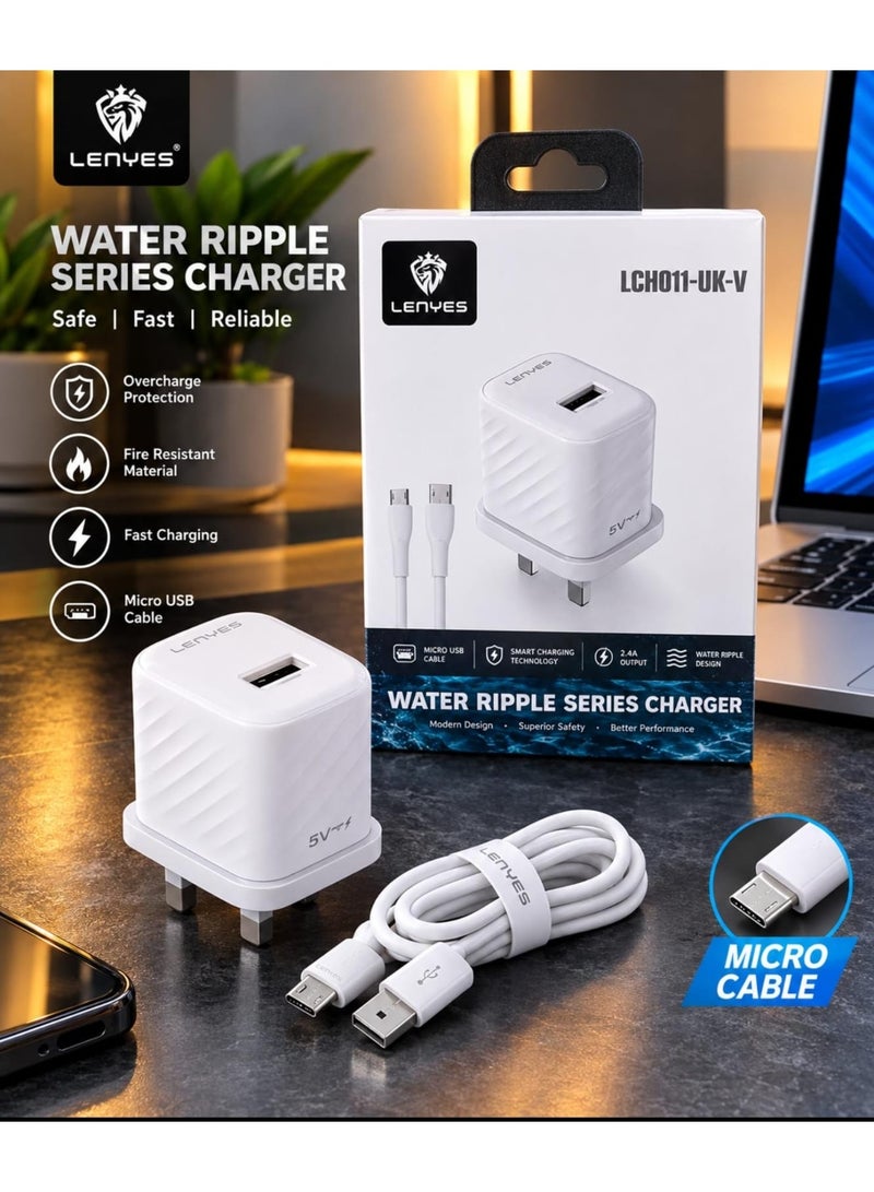 LENYES Water Ripple Series Charger with Micro USB Cable, LCH011-UK-V