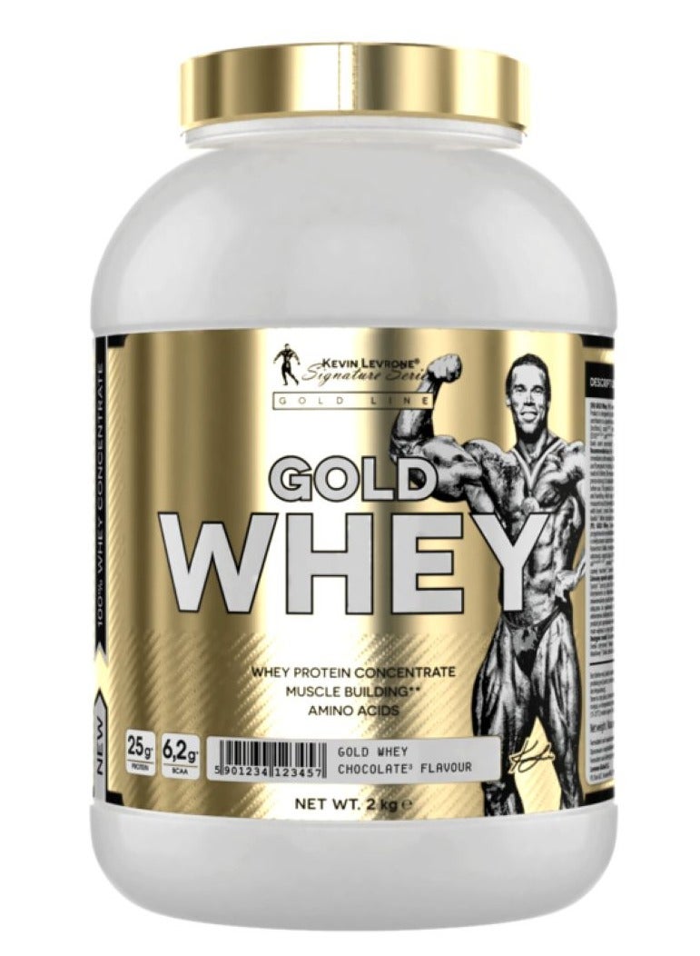 KEVIN LEVRONE Levrone 100% Gold Whey Protein – Cookies & Cream – 2kg – Whey Concentrate with Essential Amino Acids for Muscle Support