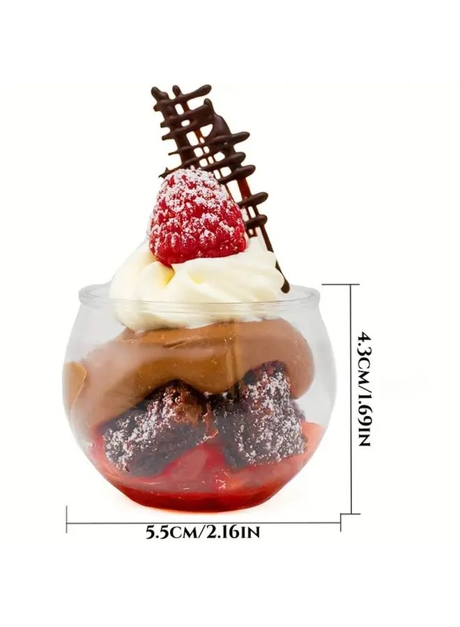22pcs 3 Oz Sphere Mini Dessert Cups Parfait Professional Grade Recyclable Clear Plastic Fishbowl For Parfait Desserts Events And Parties Small Dessert Containers - Image 2