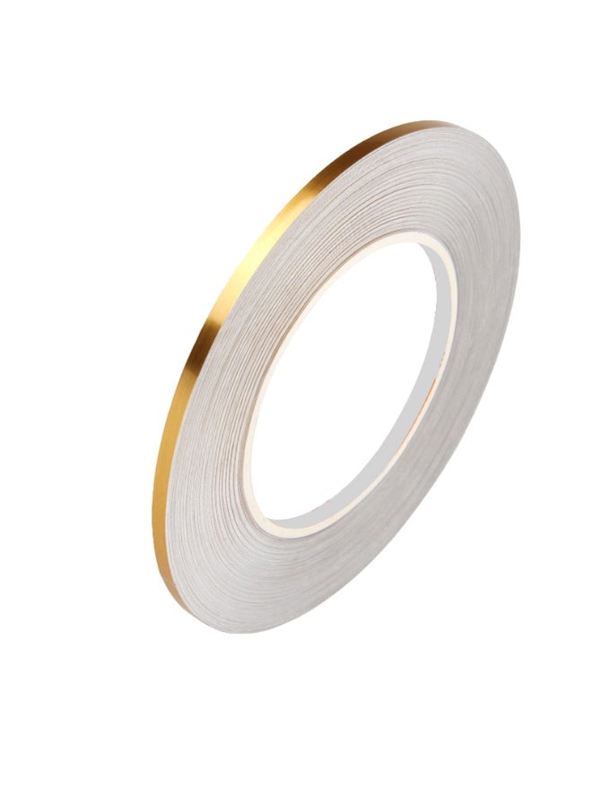 شريط لاصق بلاط سيراميك مقاوم للعفن ديكور بلاط أرضيات بلاط السيراميك ذهبي اللون لاصق ذاتي اللصق لبلاط الحائط، 50 متر، 0.5 سم - Image 1