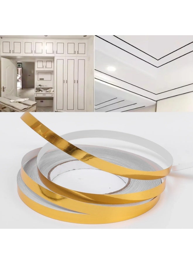 شريط لاصق بلاط سيراميك مقاوم للعفن ديكور بلاط أرضيات بلاط السيراميك ذهبي اللون لاصق ذاتي اللصق لبلاط الحائط، 50 متر، 0.5 سم - Image 5