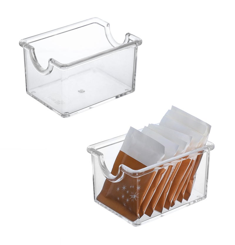 123Arts 2pcs Sugar Packet Holders Tea Bag Holders Plastic Sugar Bag Case Storage Boxes