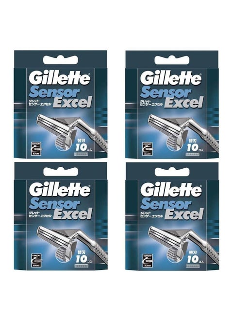 Gillette Sensor Excel Comfort Blades, 10 Count pack of 4