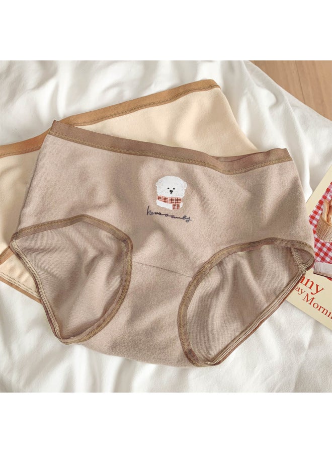 Autumn And Winter German Velvet Brushed Women's Underwear Mid-waist Girls' Underwear Women's Pure Cotton Seamless Women's Briefs