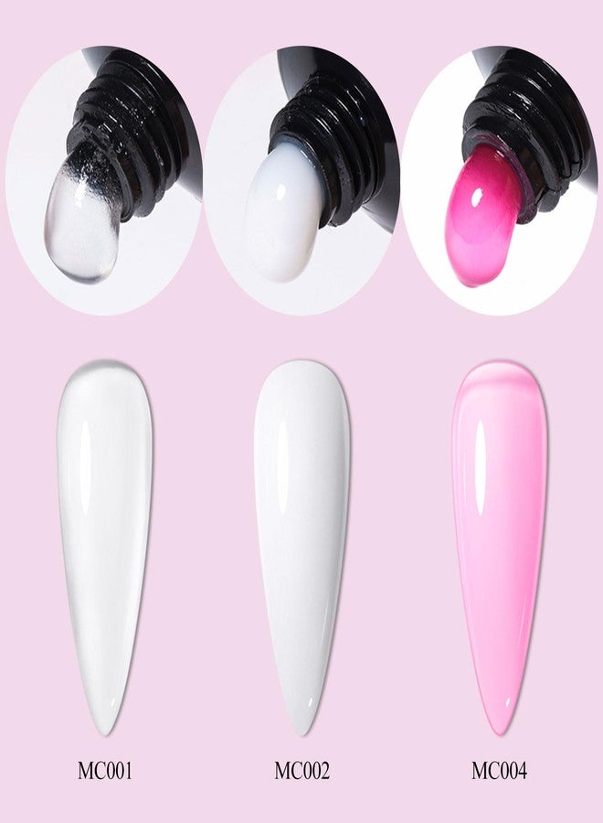 MSRUIOO Poly Extension Gel Nail Kit, Clear White Pink Builder Nail Starter Kit with Dual Nail Forms, Nail Clips for Poly Gel, Home Manicure Set - Image 3