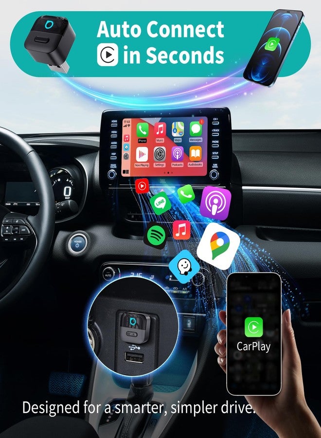 OTTOCAST Mini Pico 2-in-1 Wireless CarPlay & Android Auto Adapter 2026, Plug & Play Dongle for iPhone & Android,Auto Connect,Wi-Fi 6 & Bluetooth 5.4,One-Tap Disconnect & Easy Switch, Small & Fast - Image 5