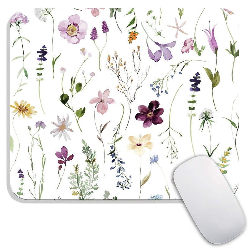 Armanza Square Mouse Pad Beautiful Flowers Plants, Personalized Premium-Textured Custom Mouse Mat Design, Washable Mousepad Cloth, Non-Slip Rubber Base Computer Mouse Pads for Wireless Mouse - Image 1