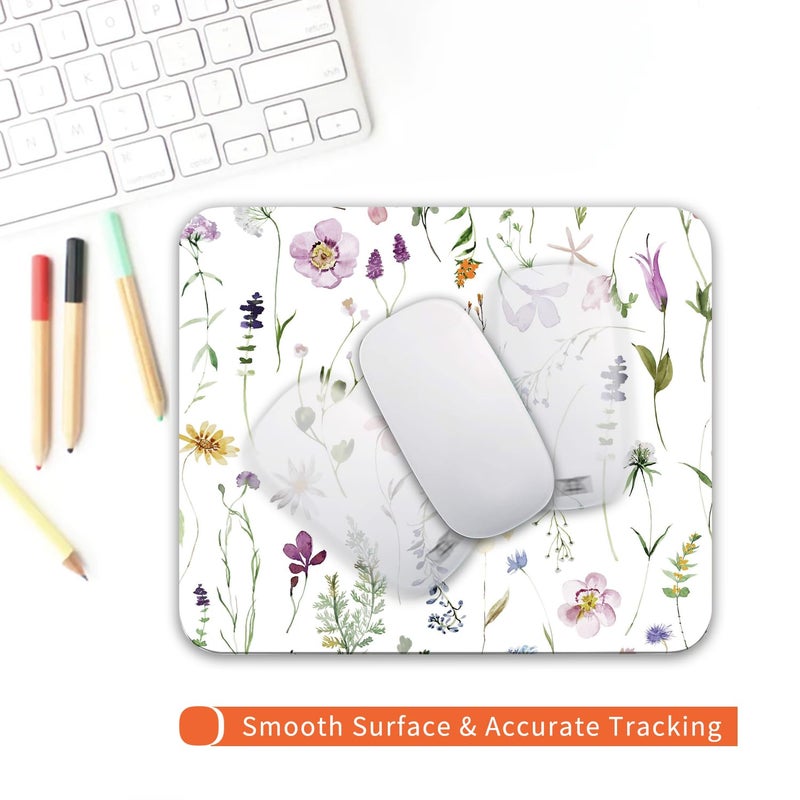 Armanza Square Mouse Pad Beautiful Flowers Plants, Personalized Premium-Textured Custom Mouse Mat Design, Washable Mousepad Cloth, Non-Slip Rubber Base Computer Mouse Pads for Wireless Mouse - Image 4