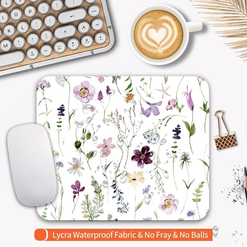 Armanza Square Mouse Pad Beautiful Flowers Plants, Personalized Premium-Textured Custom Mouse Mat Design, Washable Mousepad Cloth, Non-Slip Rubber Base Computer Mouse Pads for Wireless Mouse - Image 3