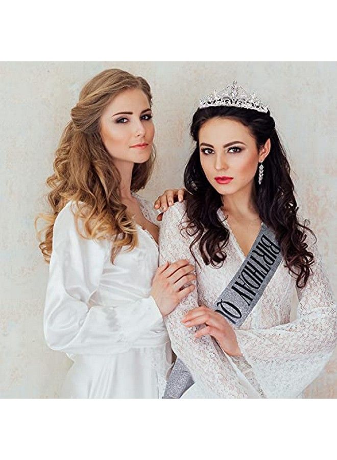 Velscrun Tiara For Women Birthday Tiara For Women Ab Rhinestone Happy Birthday Queen Tiara For Women Birthday Crown For Girls Tiaras Birthday Queen Crowns With Birthday Girl Sash Silver Crowns For Women - Image 4