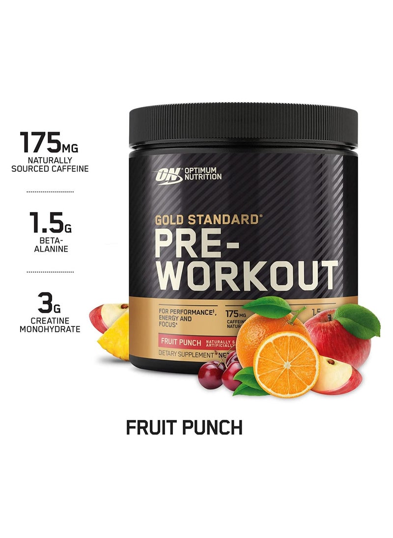 Optimum Nutrition - Gold Standard Pre-Workout, Vitamin D for Immune Support, with Creatine, Beta-Alanine, and Caffeine for Energy - Fruit Punch, 30 Servings - Image 1