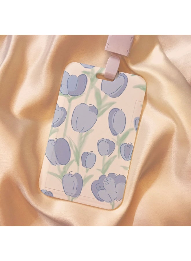 NIBEMINENT 1 - Piece Rose Kpop Photo Card Holder Pendant Key Chain ID Badge Holder ID Card Holder Photo Card Protector for School ID Office ID Access Card for Women Girls - Image 1