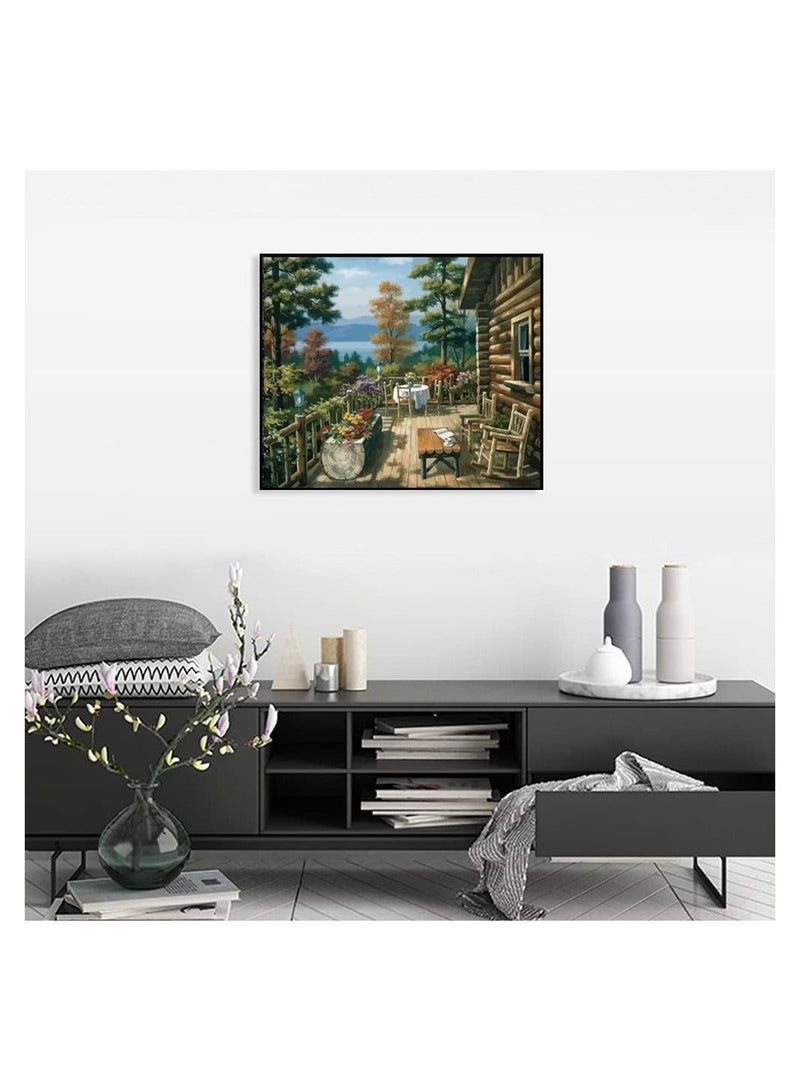 NIBEMINENT Paint by Numbers on Canvas DIY Acrylic Paints Set for Kids Adult Or Beginner with Brushes Pigment Drawing Paintwork 16x20inch Without Frame Landscape  - Image 5
