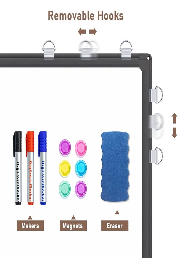 maxtek Combination White Board & Bulletin Cork Board 24 x 18 Whiteboard Magnetic, Combo Dry Erase Board with Black Aluminum Frame, 2' x 1.5' Hanging Message Board Wall Mounted for Homeschool Office - Image 3