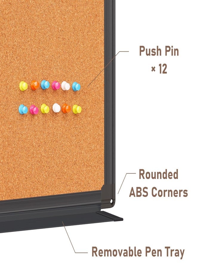 maxtek Combination White Board & Bulletin Cork Board 24 x 18 Whiteboard Magnetic, Combo Dry Erase Board with Black Aluminum Frame, 2' x 1.5' Hanging Message Board Wall Mounted for Homeschool Office - Image 4