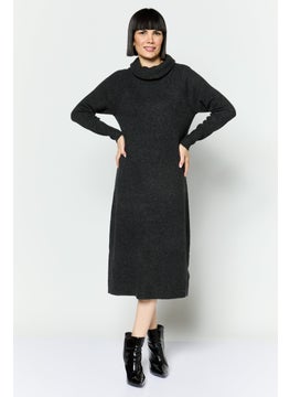 ESPRIT Women Knitted Midi Dress, Dark Grey  - Image 1