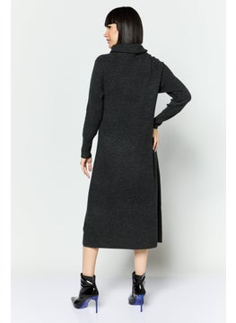 ESPRIT Women Knitted Midi Dress, Dark Grey  - Image 2