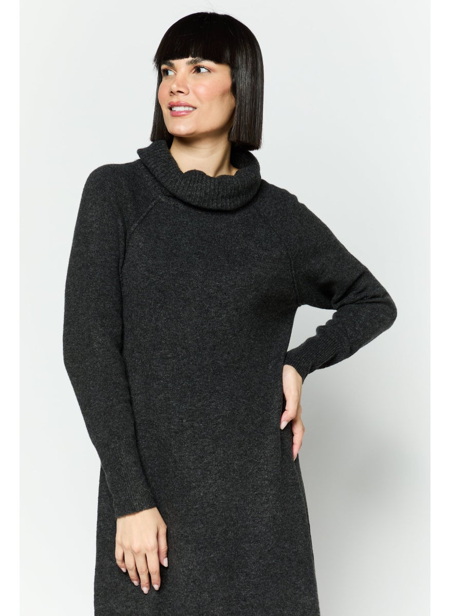 ESPRIT Women Knitted Midi Dress, Dark Grey  - Image 3