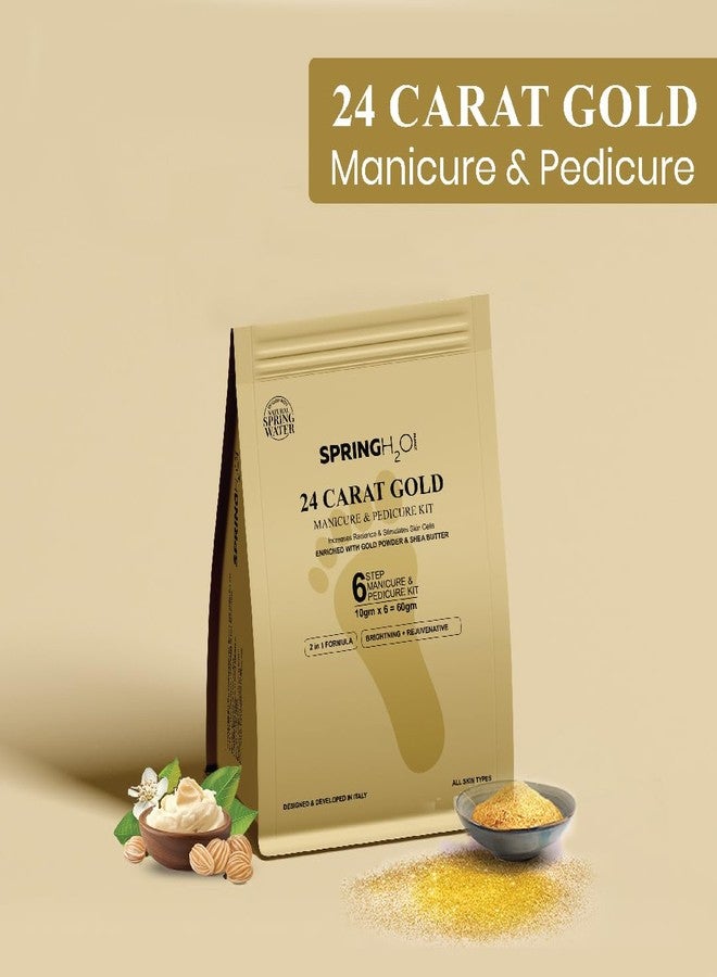 Spring H2O 24 Carat Gold Manicure & Pedicure - 60g | Kit Increase Radiance and Stimulates Skin Cells - Image 2