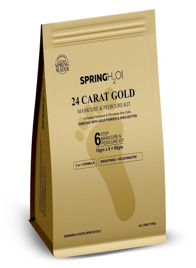 Spring H2O 24 Carat Gold Manicure & Pedicure - 60g | Kit Increase Radiance and Stimulates Skin Cells - Image 1
