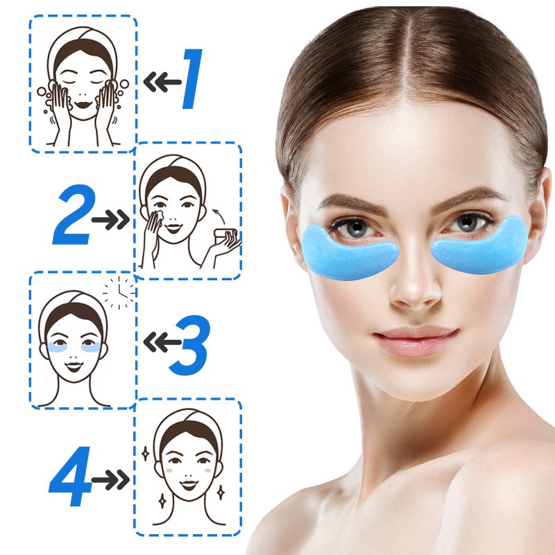 Ruzzut Under Eye Patches - 30 Pairs Collagen Eye Mask Eye Patches for Puffy Eyes and Dark Circles, Gel Under Eye Mask, Black - Image 4