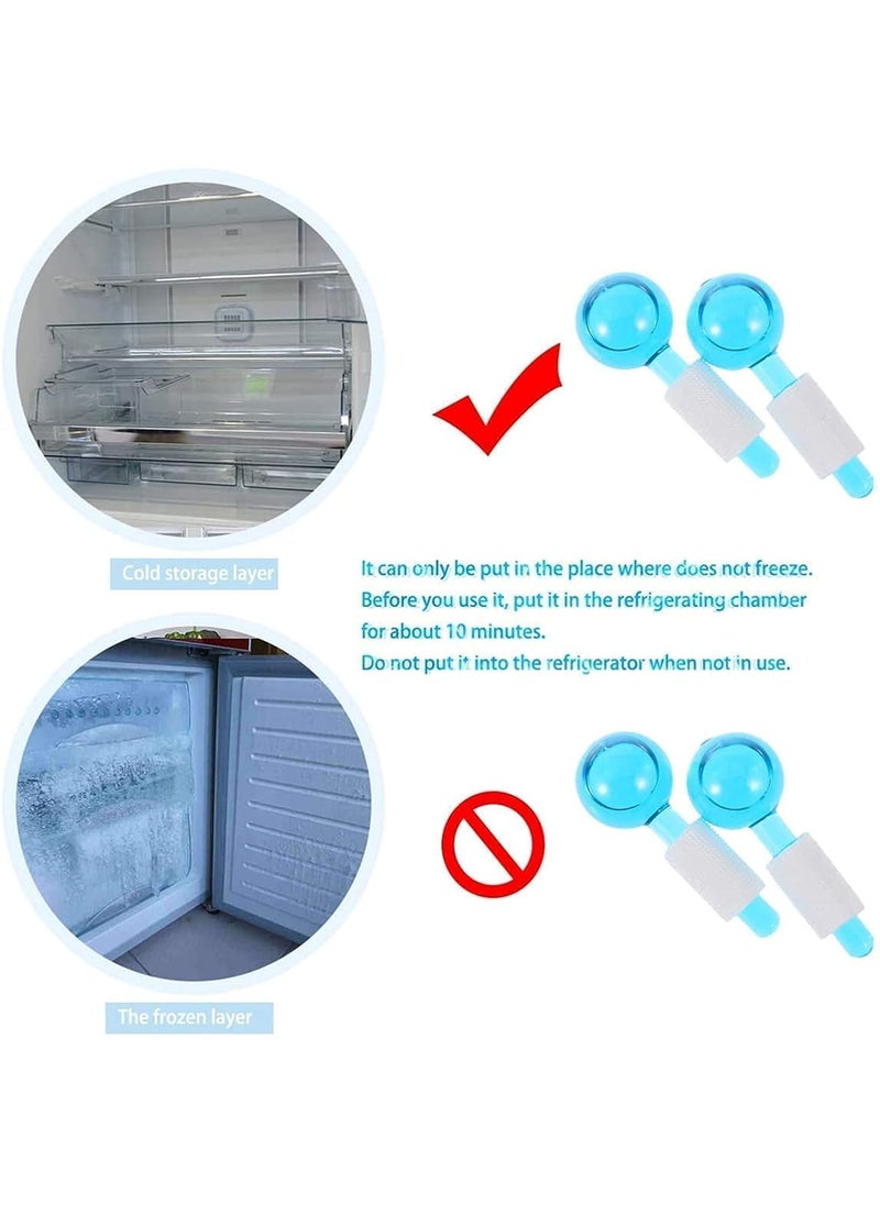 Home Stuffs Home Stuffs Cooling Crystal Roller Balls with Handle Pack of 2 Facial Massage Tools for Face and Neck Reduce Puffiness Skin Depuffing Eye Circle Rollers Multicolor  - Image 3